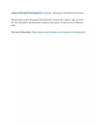 custom sharepoint development company sharepoint