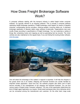 How Does Freight Brokerage Software Work?