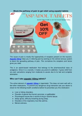 block the pathway of pain to get relief using