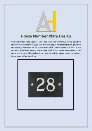 House Number Plate Design