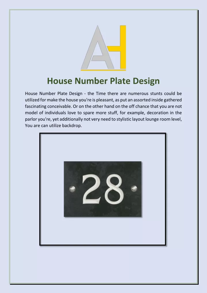 house number plate design