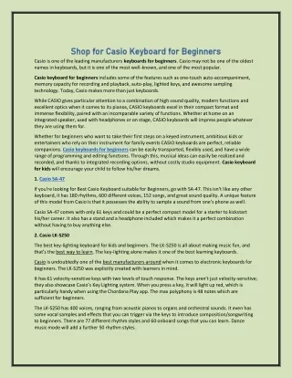 shop for casio keyboard for beginners shop