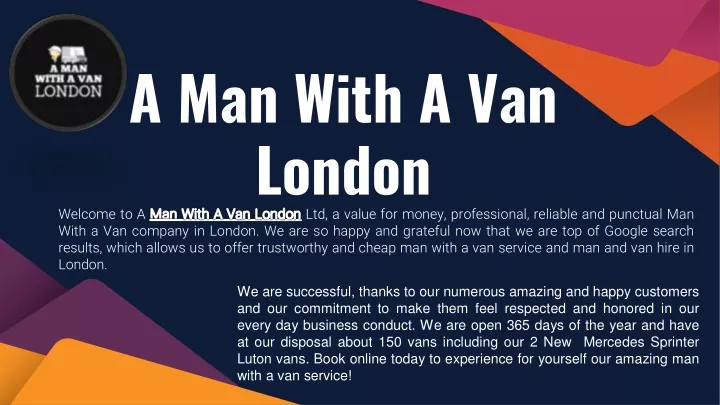 a man with a van london welcome to a ltd a value