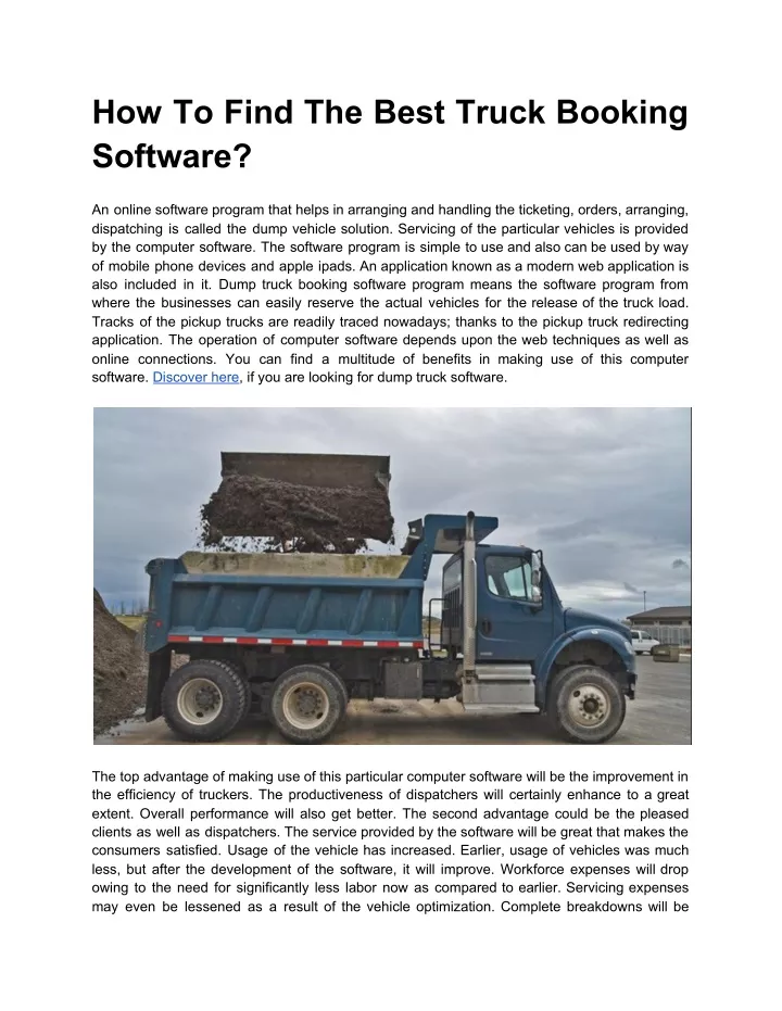 how to find the best truck booking software