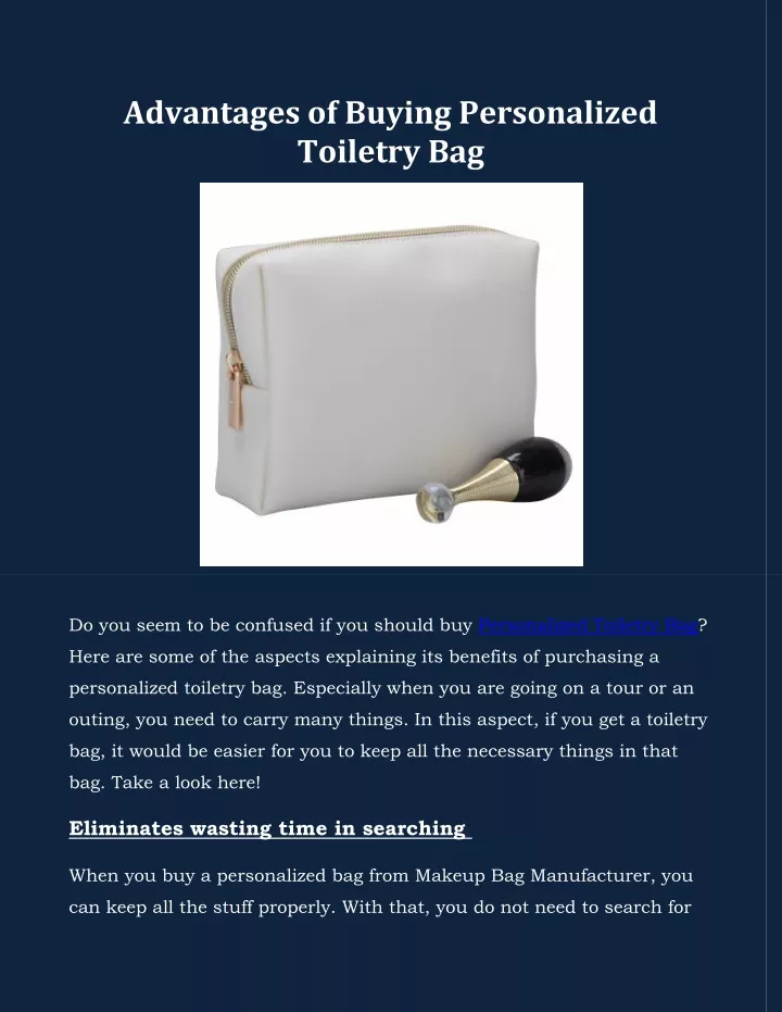 advantages of buying personalized toiletry bag
