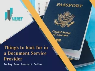 Things To Look At While Buying A Fake Passport Online