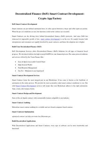 decentralized finance defi smart contract