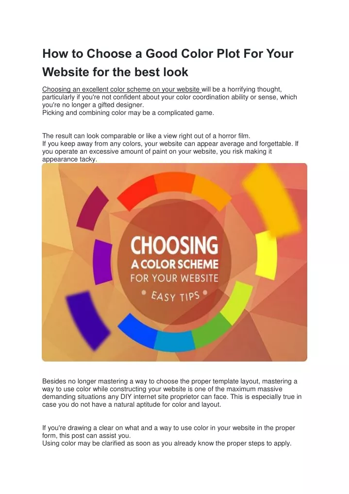 how to choose a good color plot for your website
