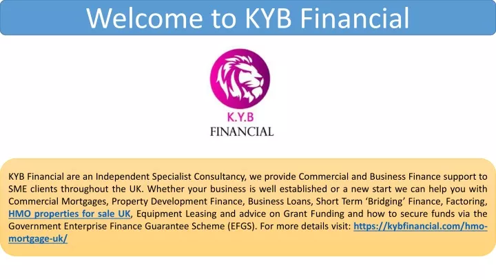 welcome to kyb financial