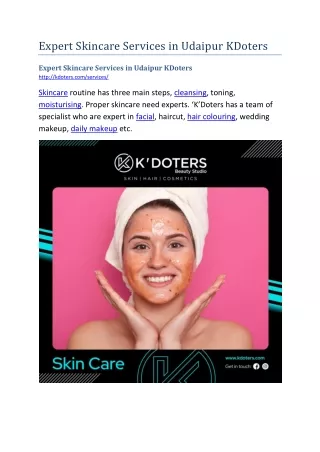 Expert Skincare Services in Udaipur KDoters