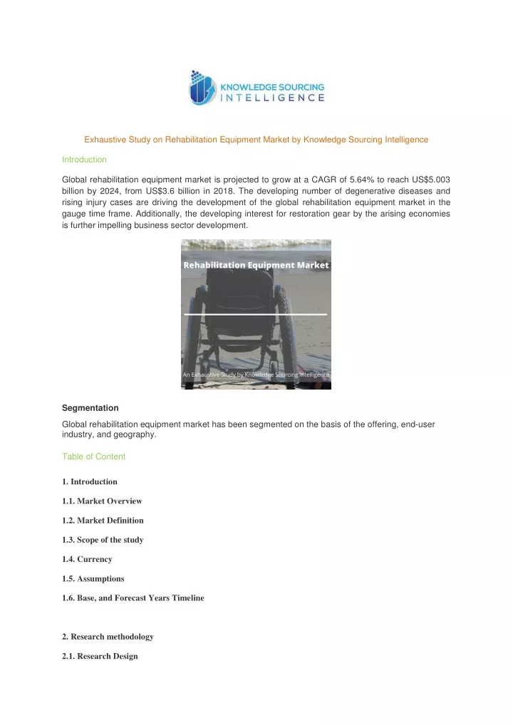 exhaustive study on rehabilitation equipment