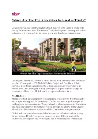 which are the top 3 localities to invest
