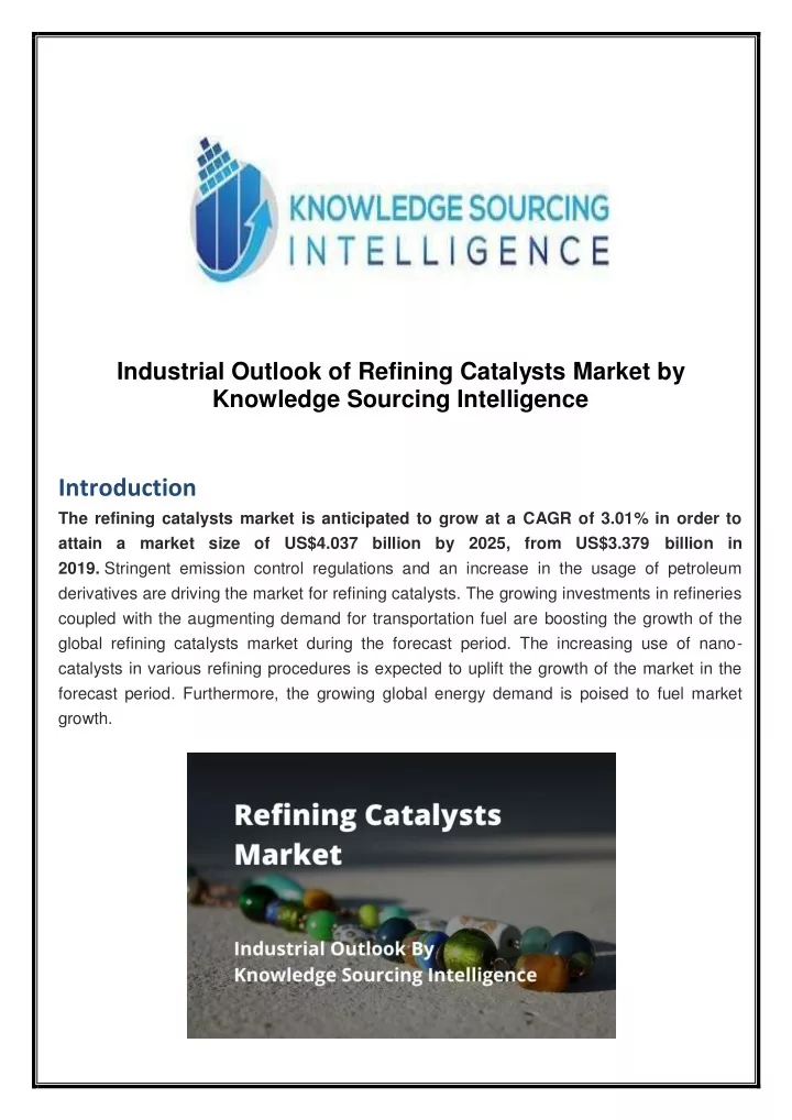 industrial outlook of refining catalysts market