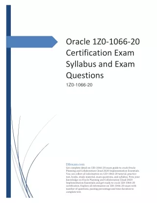 Oracle 1Z0-1066-20 Certification Exam Syllabus and Exam Questions