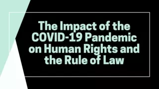The Impact of the COVID-19 Pandemic on Human Rights and the Rule of Law