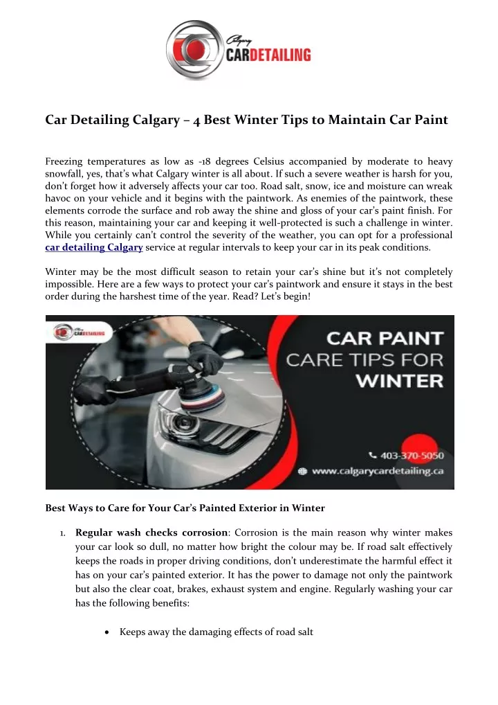 car detailing calgary 4 best winter tips
