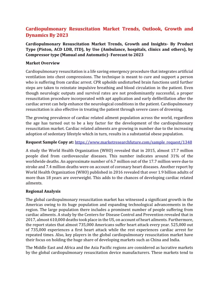 cardiopulmonary resuscitation market trends