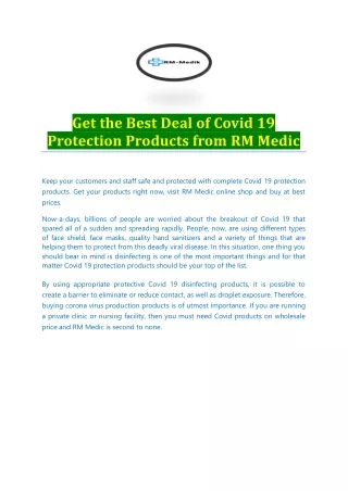 get the best deal of covid 19 protection products