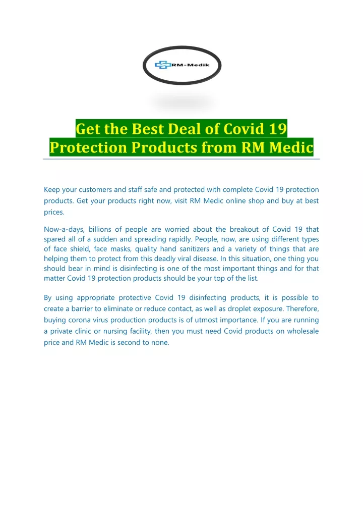 get the best deal of covid 19 protection products