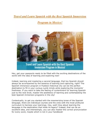 travel and learn spanish with the best spanish