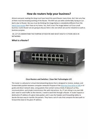 How do routers help your business?