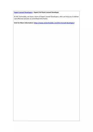 expert laravel developers expert full stack
