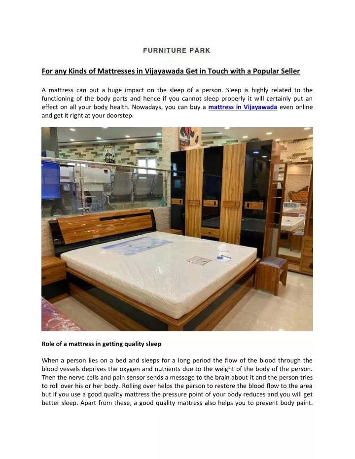 for any kinds of mattresses in vijayawada