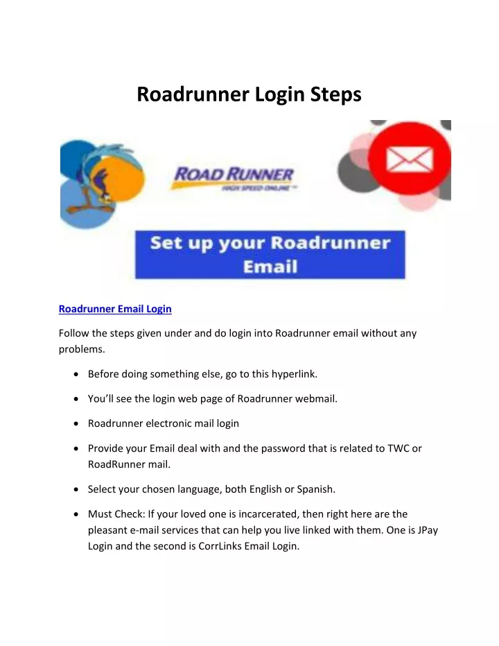 roadrunner login steps