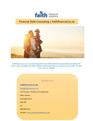 Financial Debt Counseling | Faithfinancial.co.uk