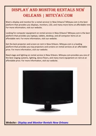 display and monitor rentals new orleans miteyav