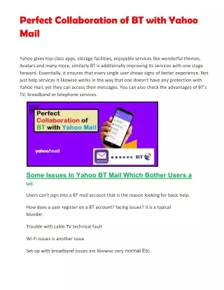 perfect collaboration of bt with yahoo mail