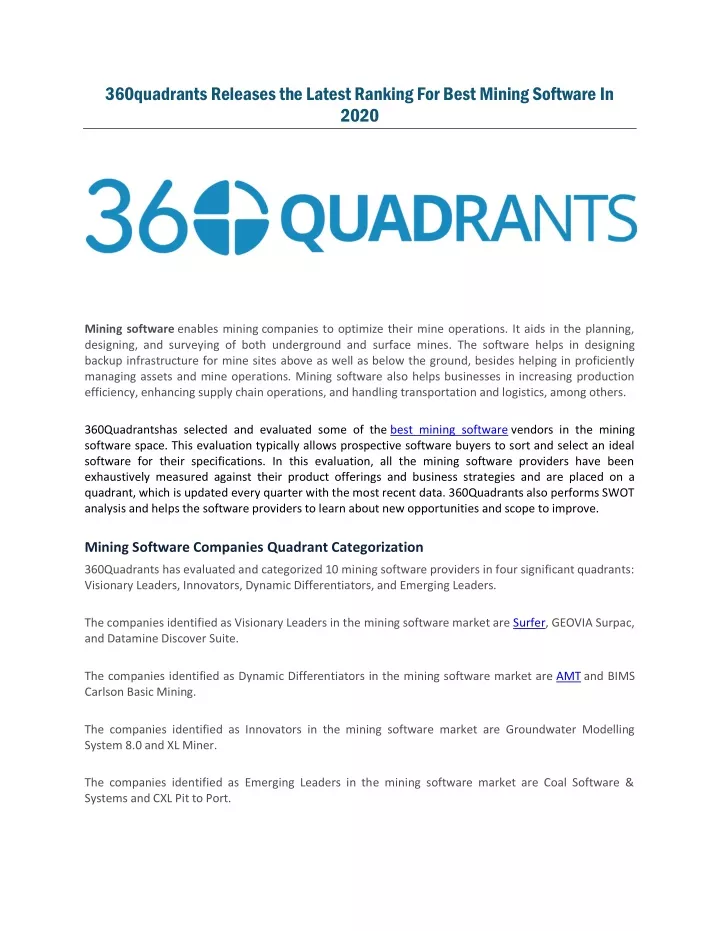 360quadrants releases the latest ranking for best