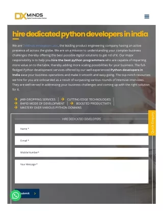 Hire Python Developers in India | Hire Python Programmers