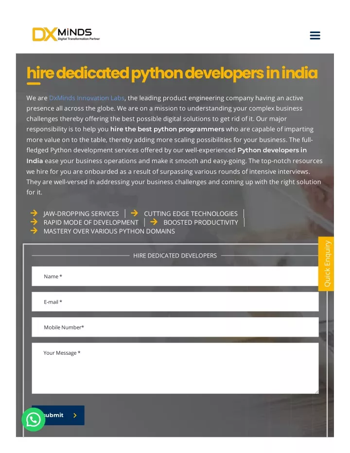 hire dedicated python developers in india