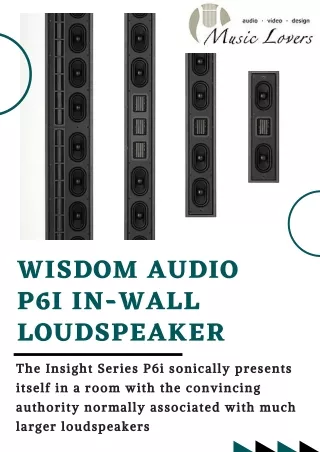 Install Wisdom Audio Sage Series P6i | Music Lovers Audio