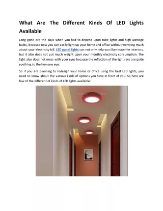 what are the different kinds of led lights
