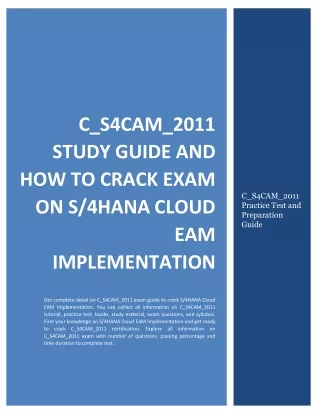 c s4cam 2011 study guide and how to crack exam
