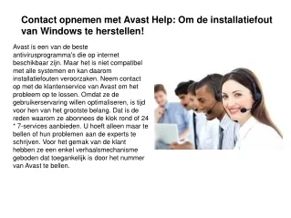 contact opnemen met avast help