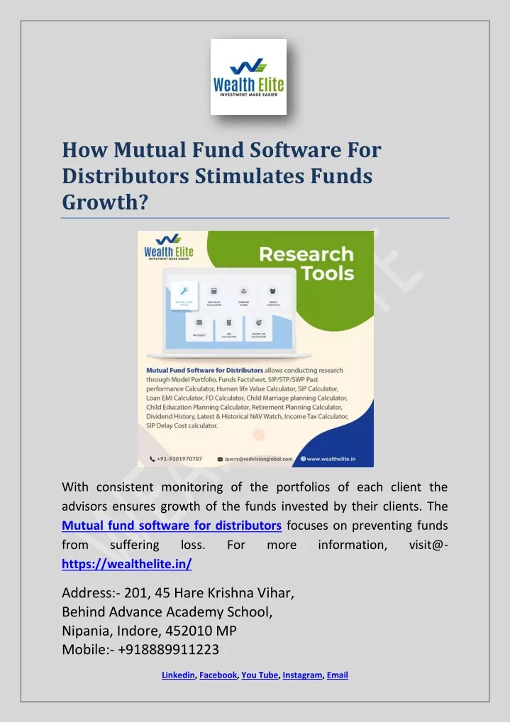 how mutual fund software for distributors