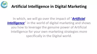 artificial intelligence in digital marketing