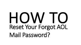How to Reset Your Forgot AOL Password