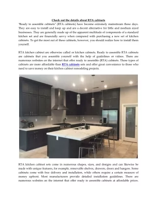 check out the details about rta cabinets