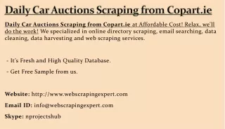 Daily Car Auctions Scraping from Copart.ie