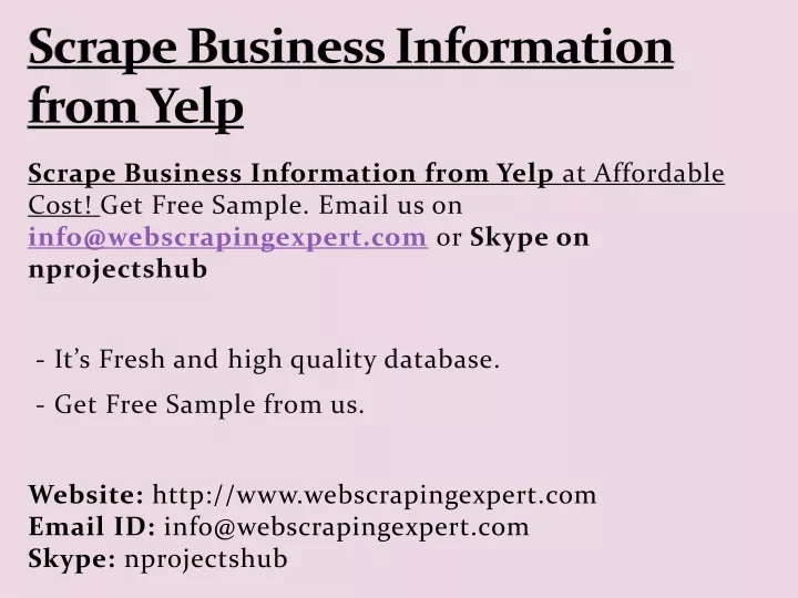 scrape business information from yelp