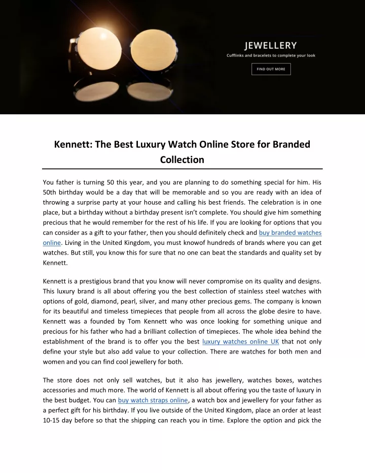 kennett the best luxury watch online store