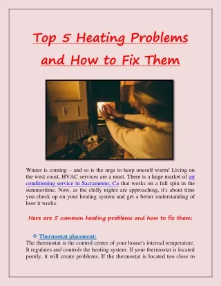 top 5 heating problems and how to fix them