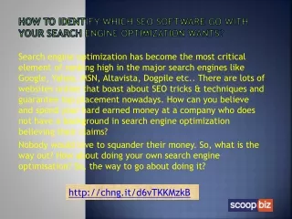 how to identify which seo software go with your search engine optimization wants