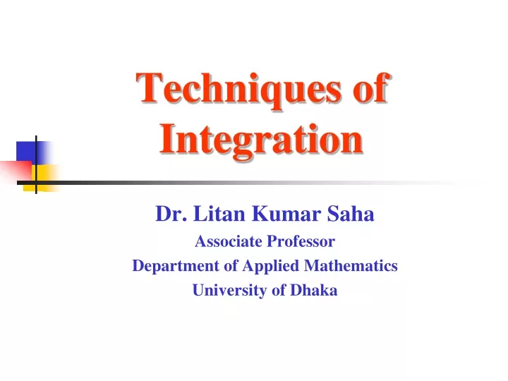techniques of integration