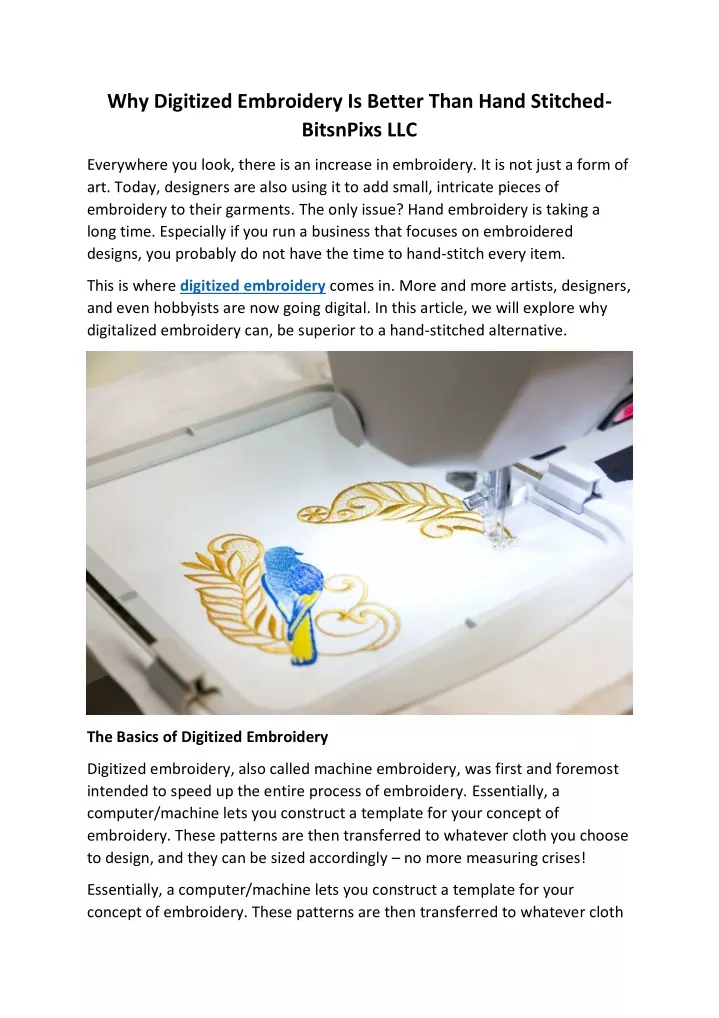 why digitized embroidery is better than hand