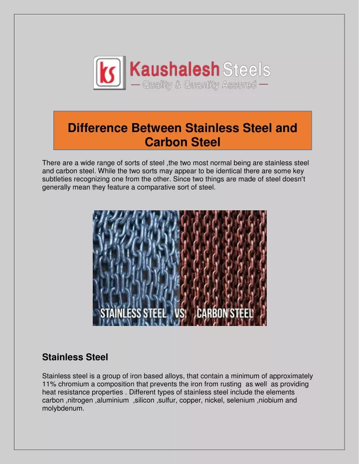 difference between stainless steel and carbon